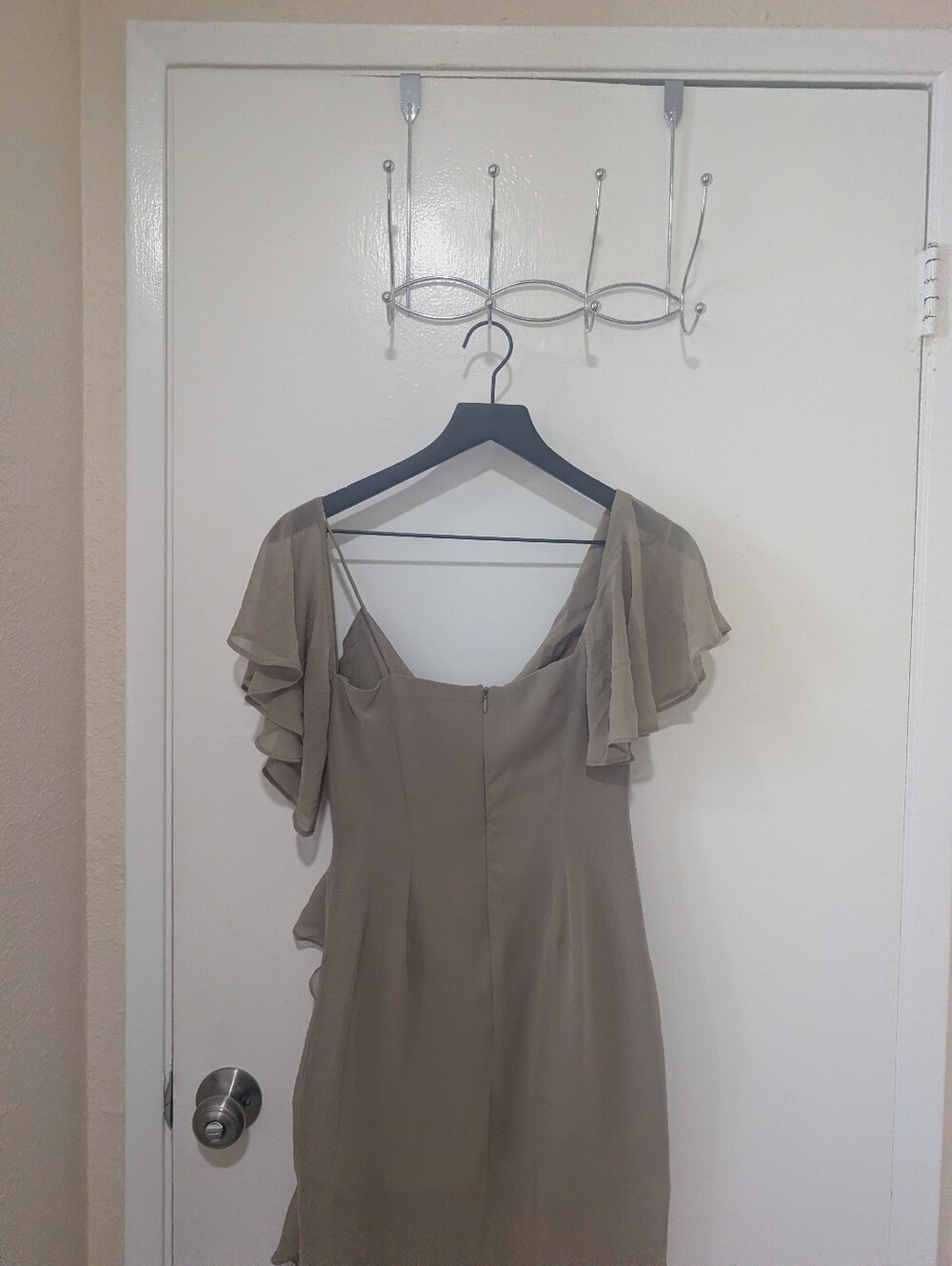 Keepsake Ruffled Chiffon Midi Dress In Willow - Picture 6 of 12